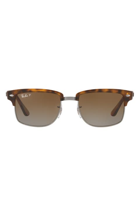 52mm Polarized Square Clubmaster Sunglasses