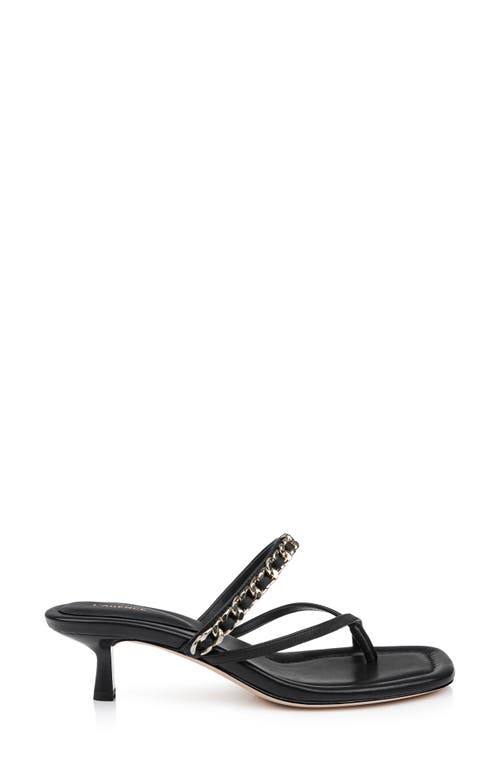 L Agence L'agence Georgette Kitten Heel Slide Sandal In Black Leather