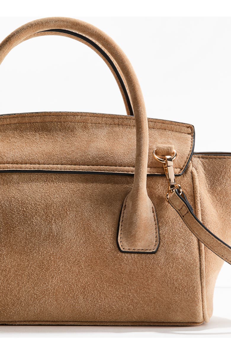 H&M Suede Crossbody Bag, Alternate, color, Beige