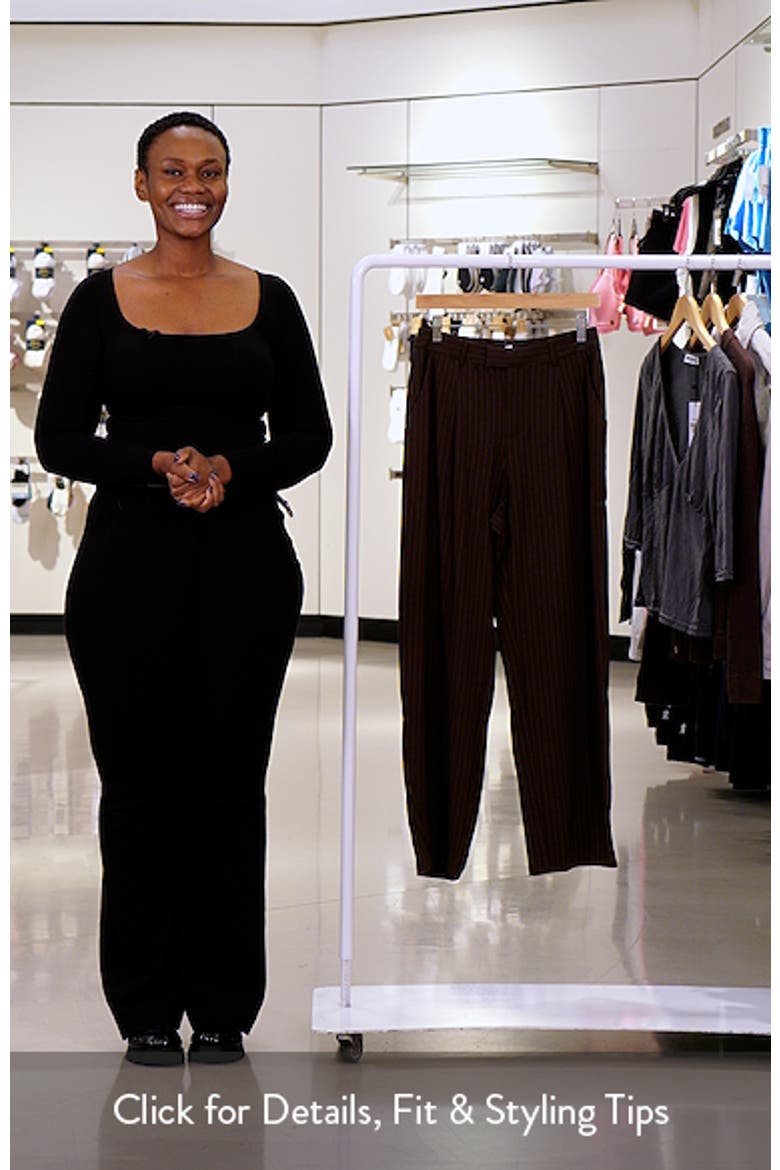 Barrel Pinstripe High Waist Trousers video