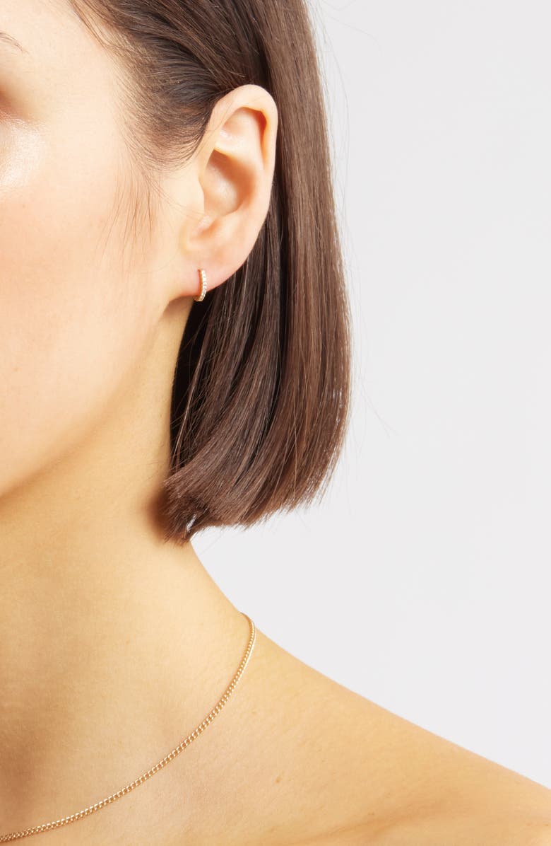 MARIA TASH Diamond Eternity Single Clicker Hoop Earring, Alternate, color, Yellow Gold