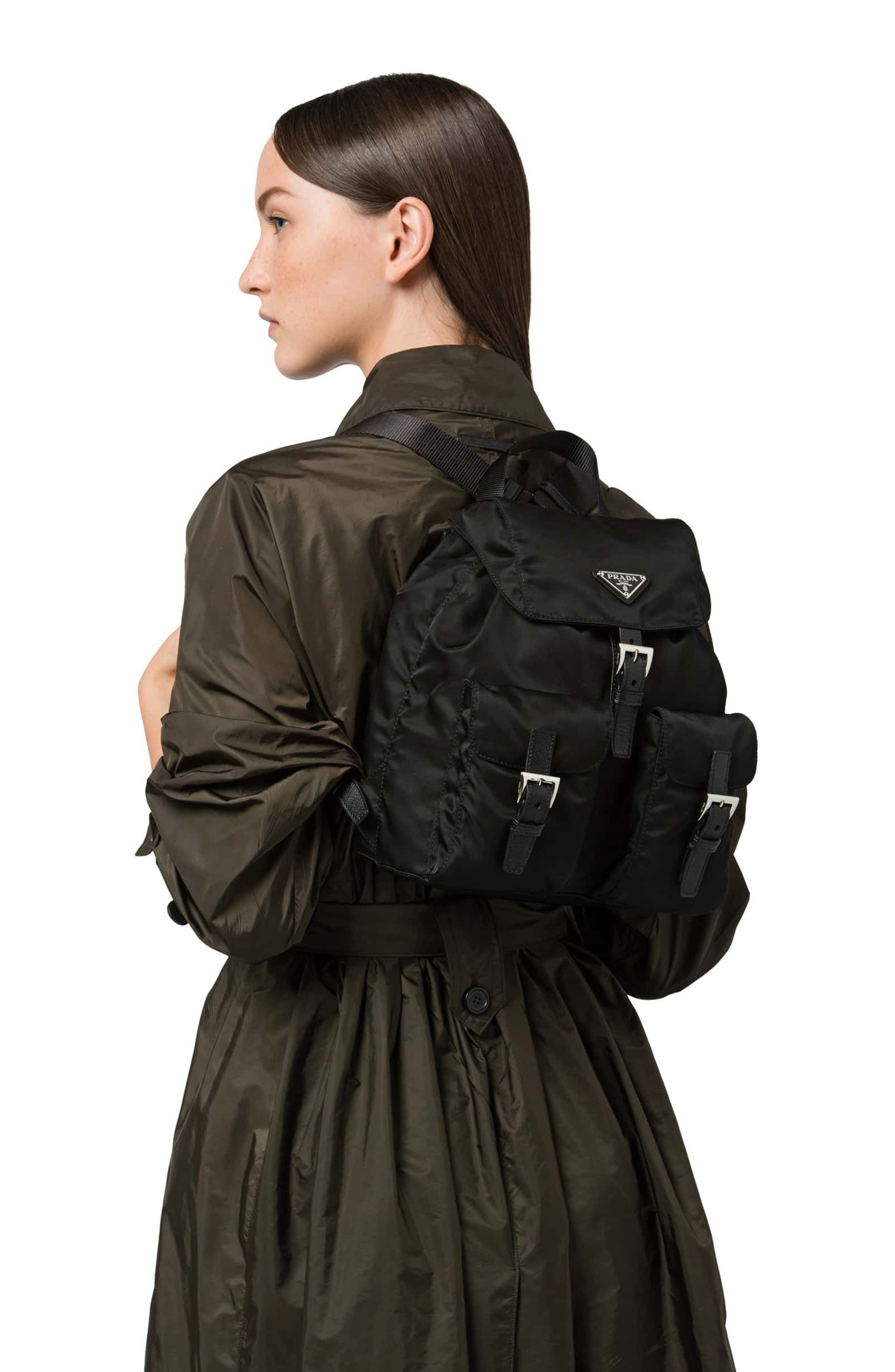 Prada Medium Nylon Backpack, Alternate, color, 