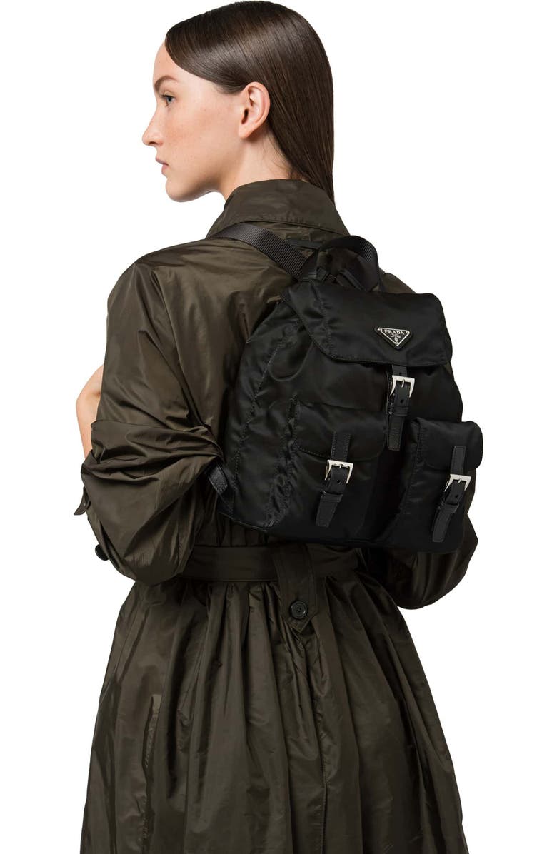 Prada Medium Nylon Backpack, Alternate, color,