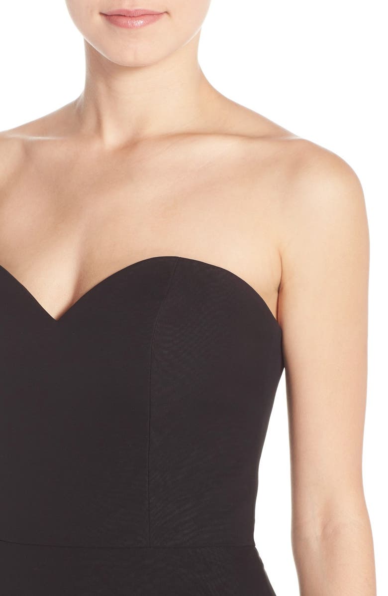 Hayley Paige Occasions Strapless Chiffon A-Line Gown with Removable Lace Overlay, Alternate, color,