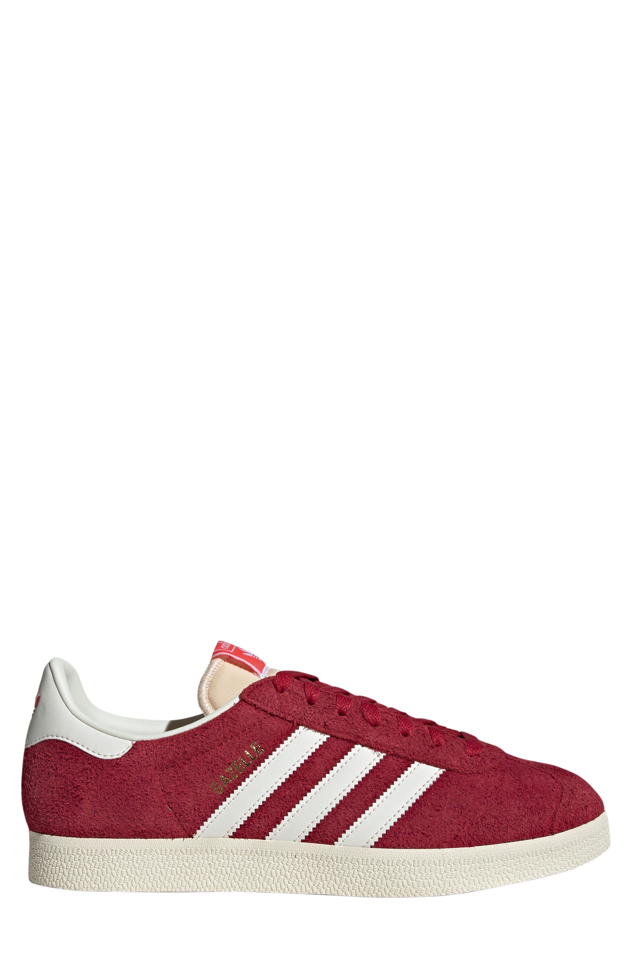 adidas Gazelle Sneaker, Alternate, color, Team Victory Red Off White