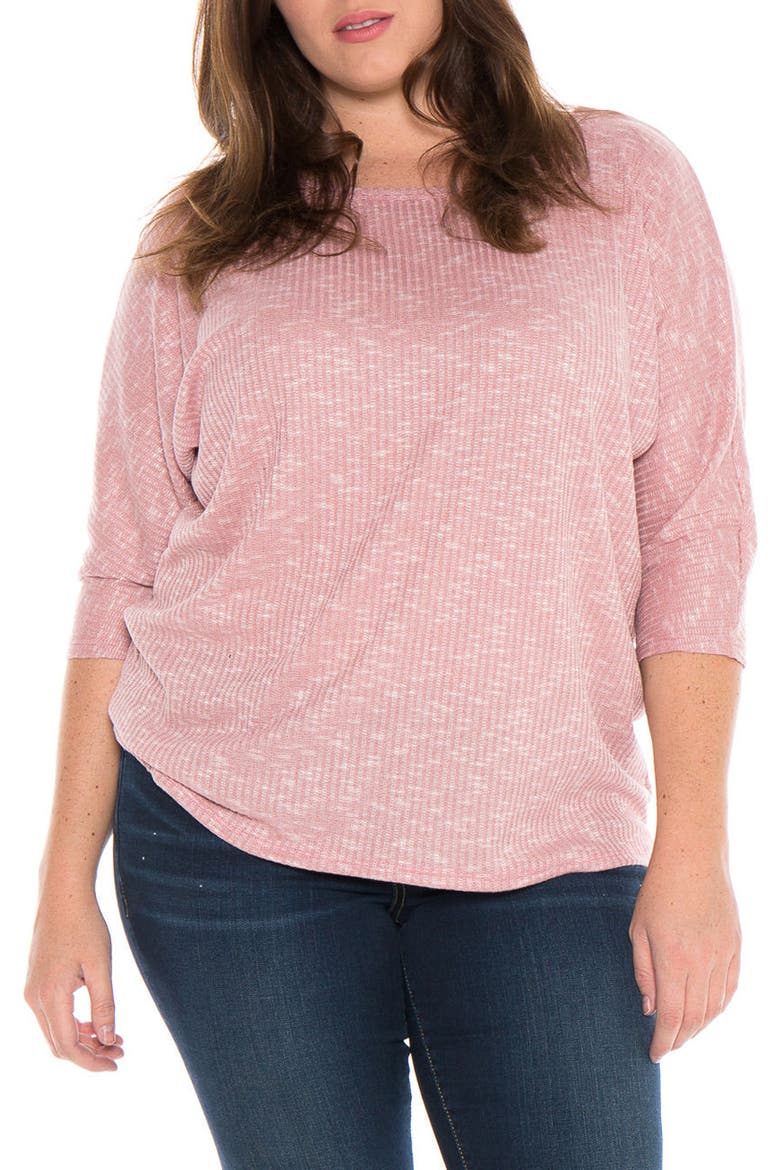 Marble Knit Dolman Top, Main, color, MAUVE