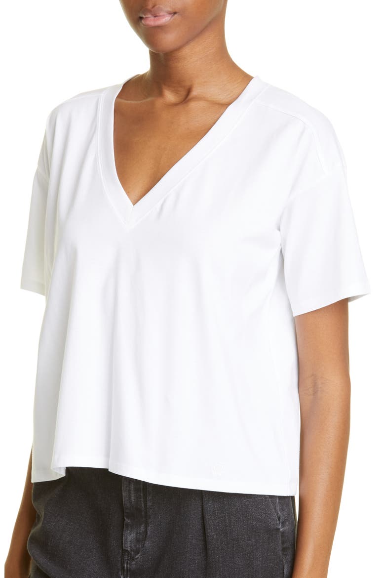 Faaa V-Neck Cotton T-Shirt, Alternate, color, WHITE