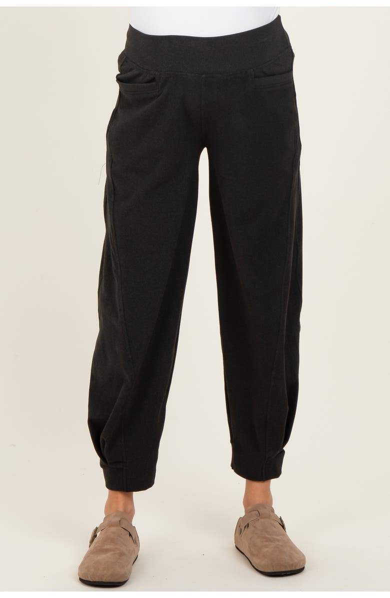 PinkBlush Brushed Knit Barrel Leg Joggers, Alternate, color, Black