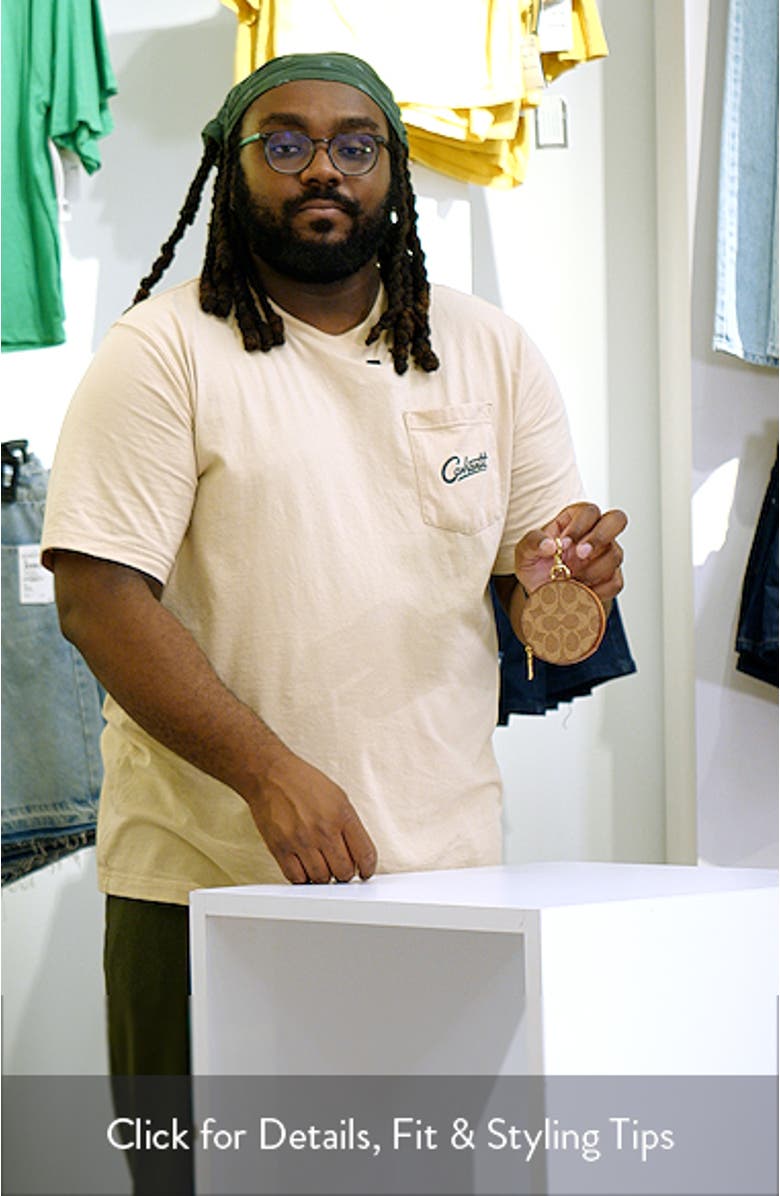 Signature Canvas Coin Purse Bag Charm, sales video thumbnail