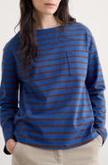 Seasalt Cornwall Beach Stripe Organic Cotton Boat Neck Top