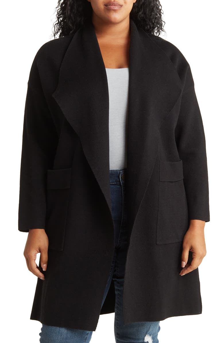 BY DESIGN Andrea Open Front Pocket Cardigan, Main, color, Black