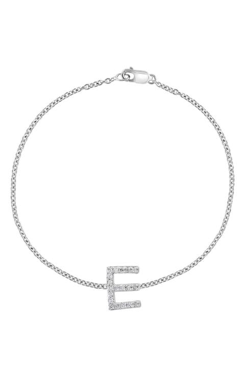 Sterling Silver Diamond Initial Bracelet - 0.15 ctw