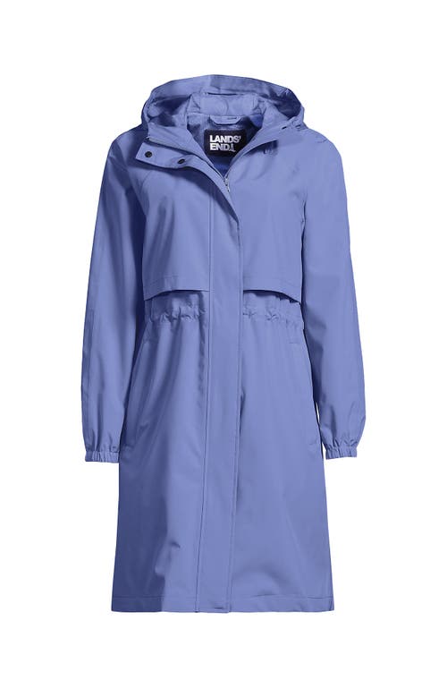 Lands' End Squall Packable Long Raincoat In Light Periwinkle