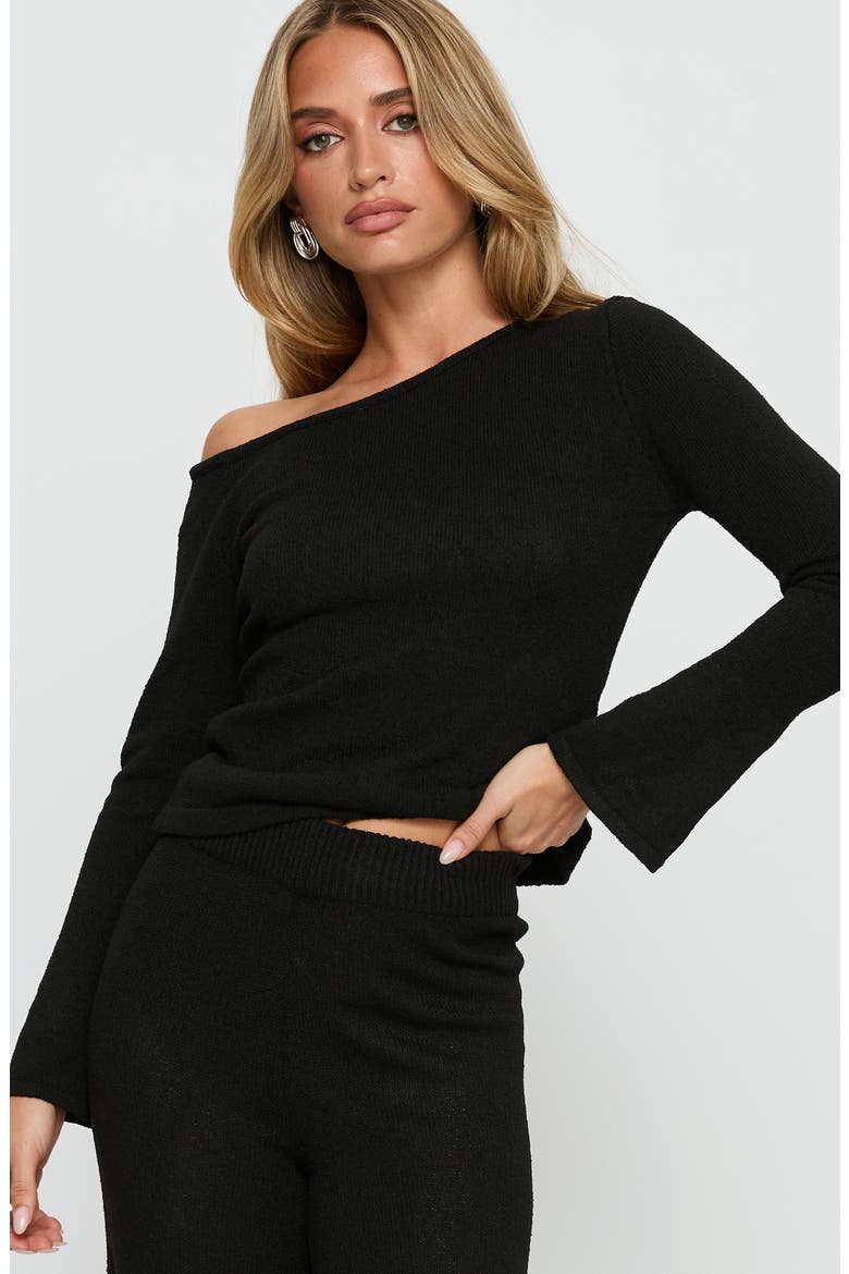 Jaede Off the Shoulder Sweater, Alternate, color, BLACK