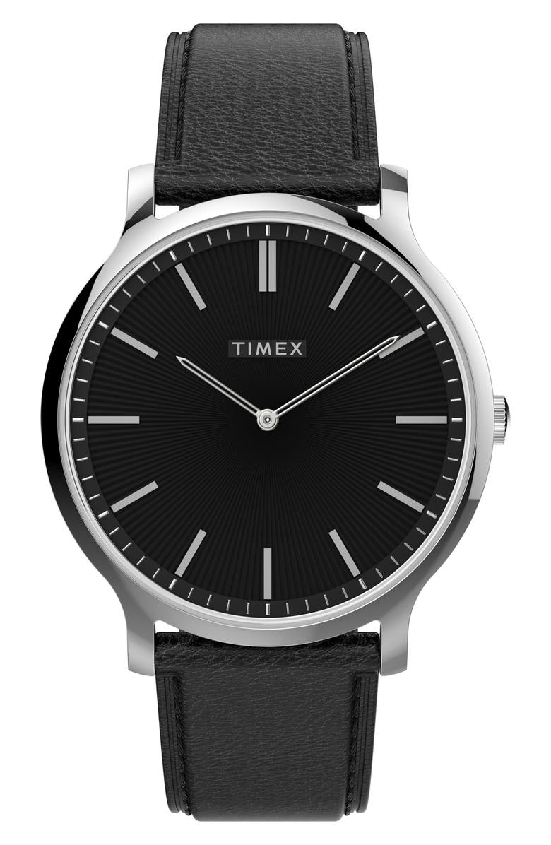 Timex<sup>®</sup> Adorn Leather Strap Watch, 40mm, Main, color, 