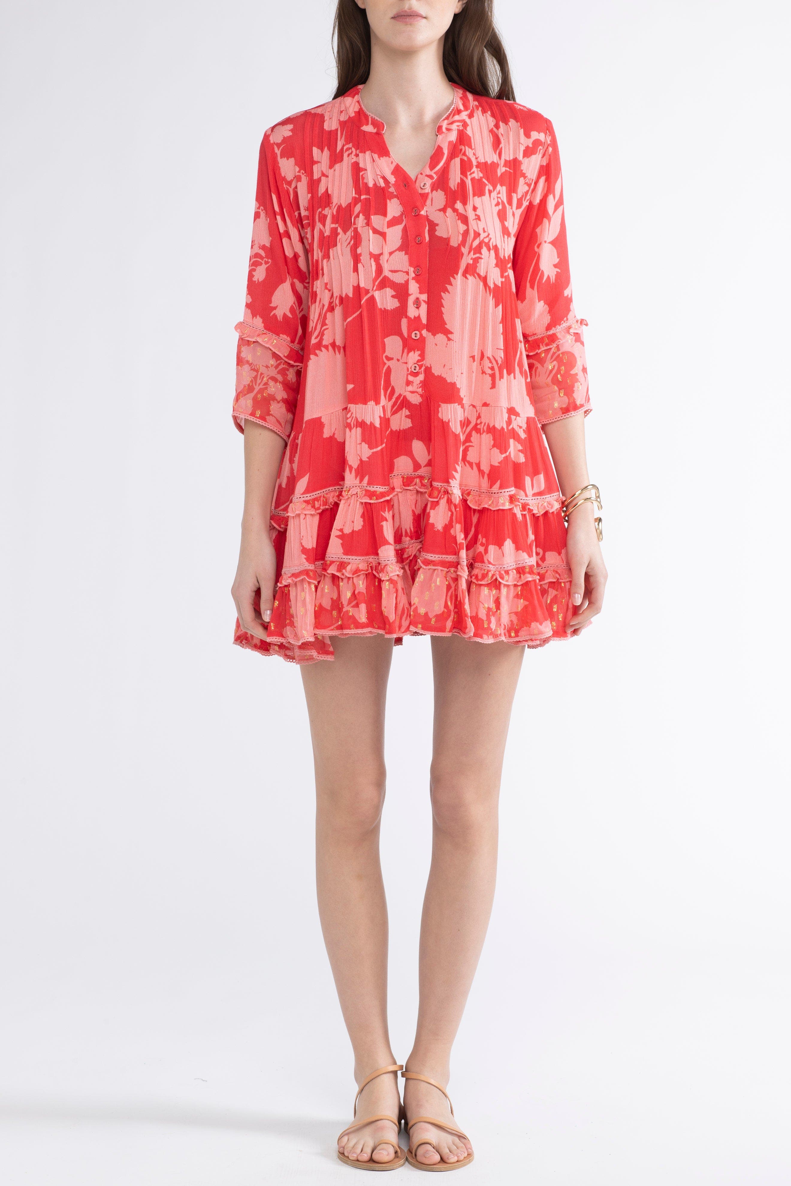 Bella Ciao Cover-Up Flower Mini Dress - image 3