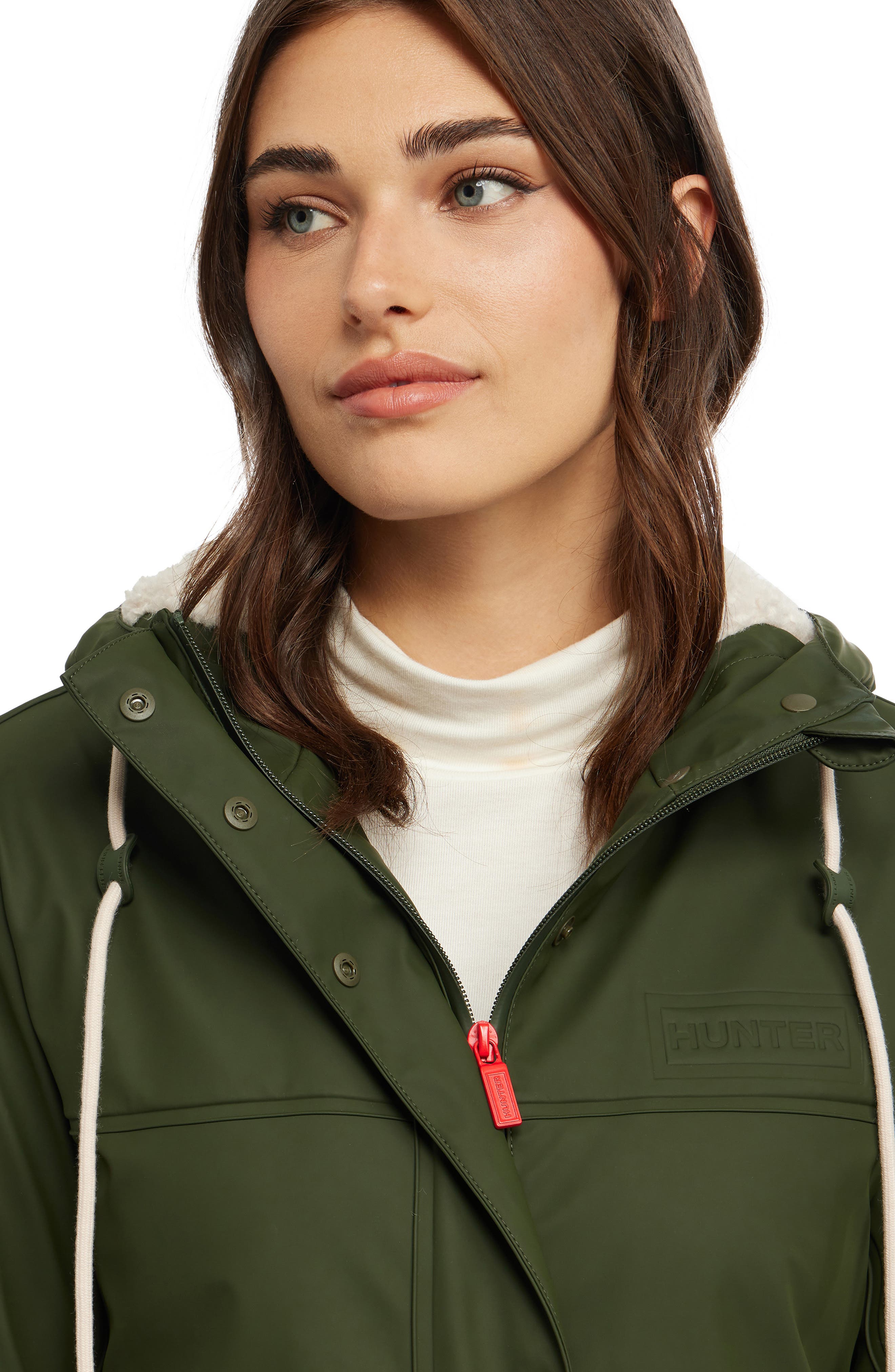 Hunter Sammy Water Repellent Long Rubberized Raincoat (Women ...
