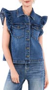 Wash Lab Denim Ruffle Denim Vest