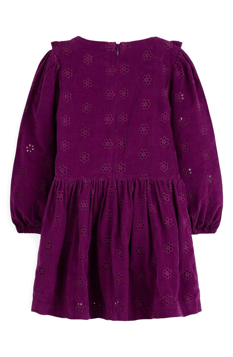 Mini Boden Kids' Eyelet Corduroy Dress, Alternate, color, Blackberry