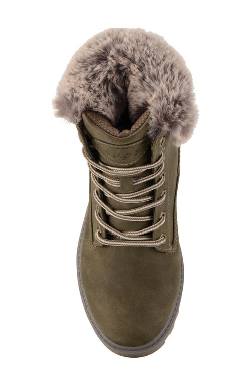 Lugz Empire High Faux Fur Lug Sole Boot In Woodland/mire/gum