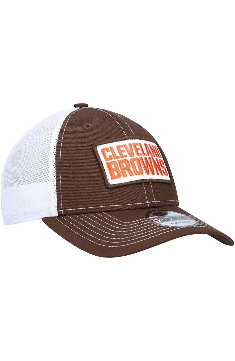 New Era Men's New Era Brown Cleveland Browns 9FORTY Trucker Snapback Hat, Alternate, color, Brown