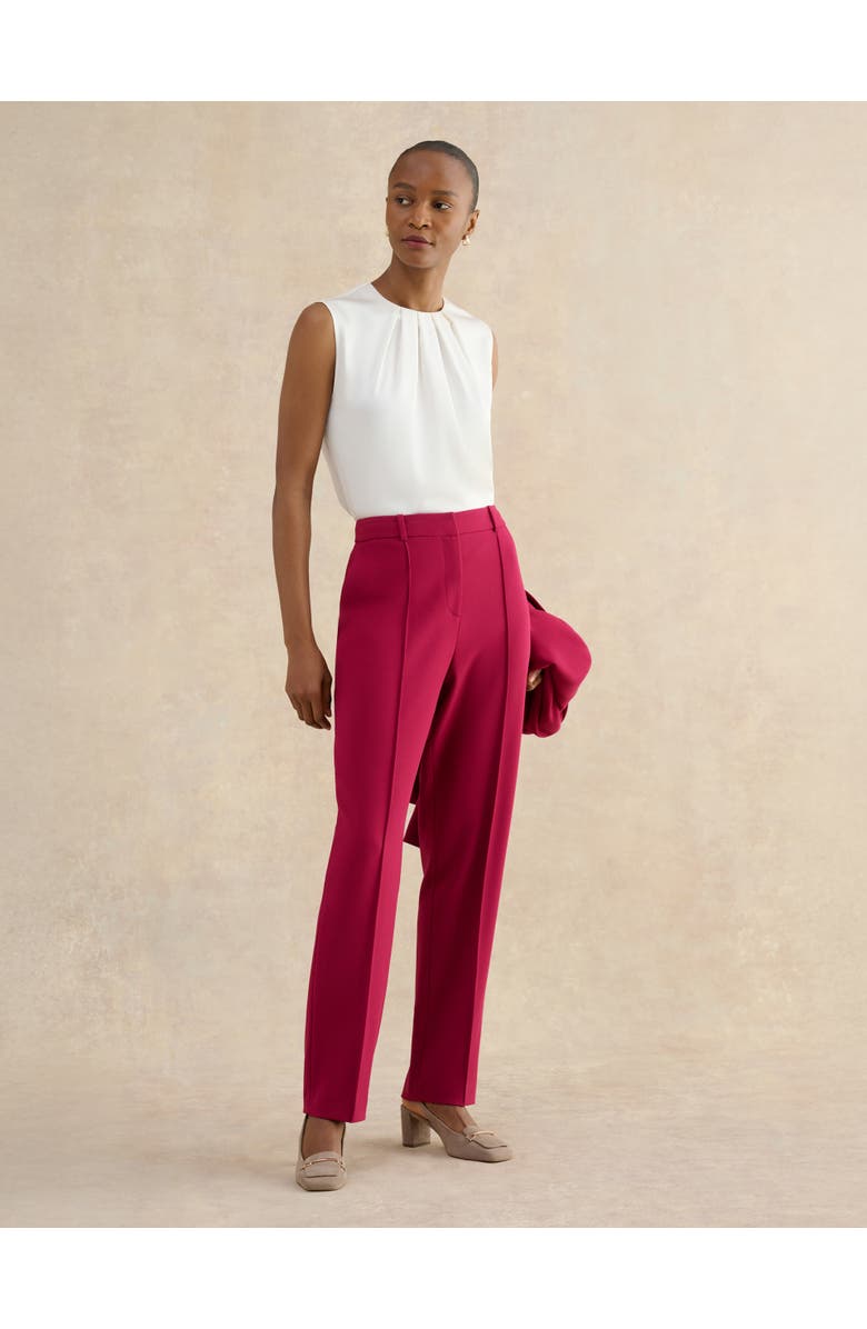 HOBBS LONDON Gemma Straight Leg Trousers, Alternate, color, Beetroot Pink