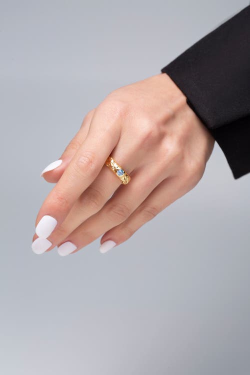 Classicharms Sylvie Cubic Zirconia Molten Stackable Ring In Gold