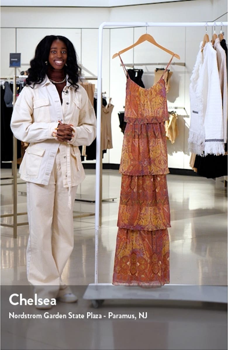 Phoebe Paisley Tiered Chiffon Maxi Dress, sales video thumbnail