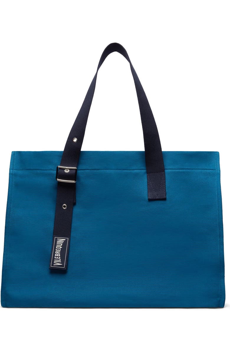 Vilebrequin Solid Beach Bag, Main, color, Paon