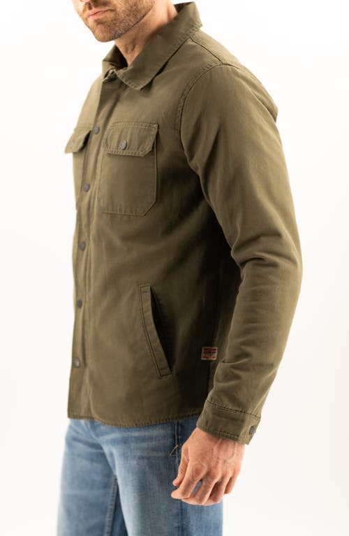 Devil-dog Dungarees Insulated Cotton Canvas Deck Jacket In Green