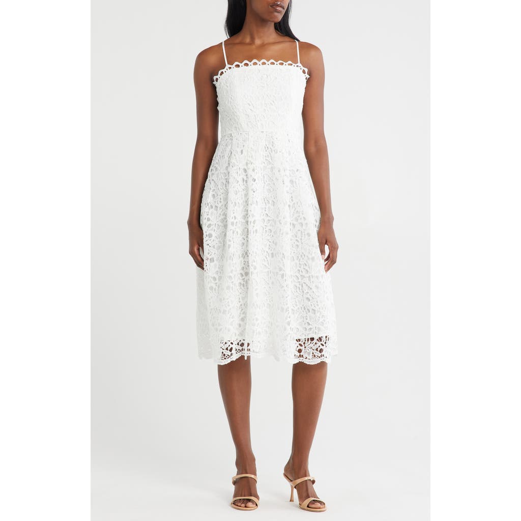 Nsr Floral Lace Midi Dress