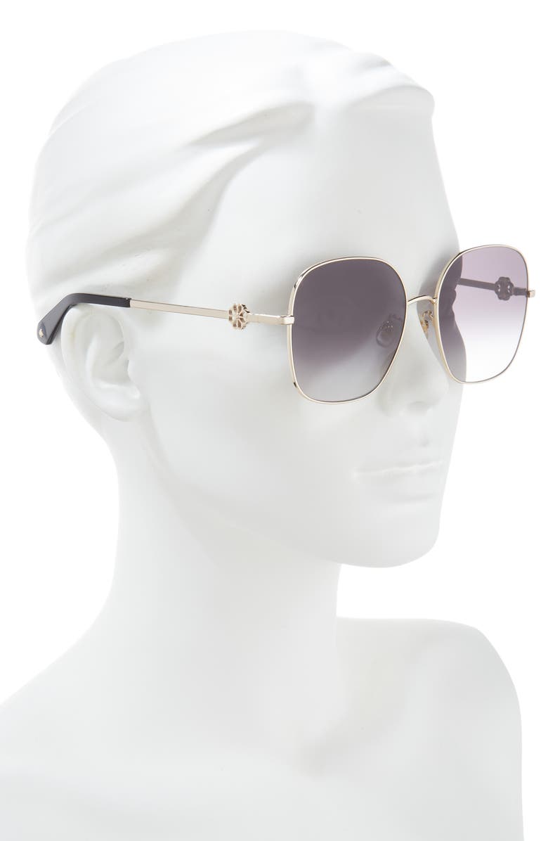 Kate Spade New York 59mm tayla square sunglasses, Alternate, color, Gold Black/ Dark Fuschia Ms