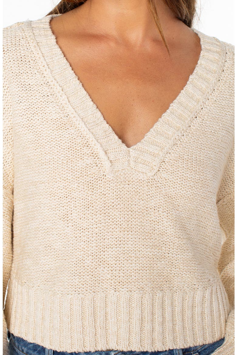 Study Hall V-Neck Sweater, Alternate, color, PARCHMENT