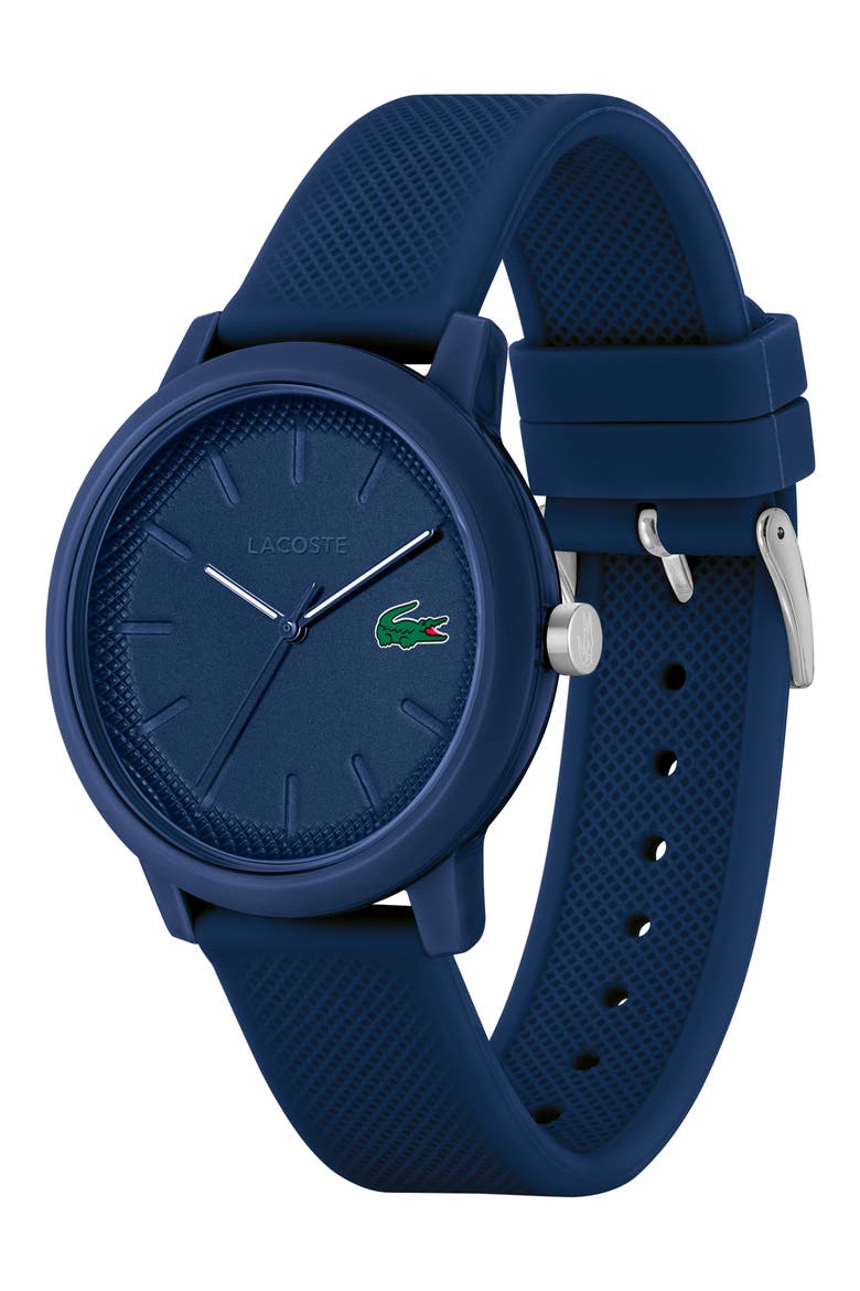 12.12 Silicone Strap Watch, 42mm, Alternate, color, BLUE
