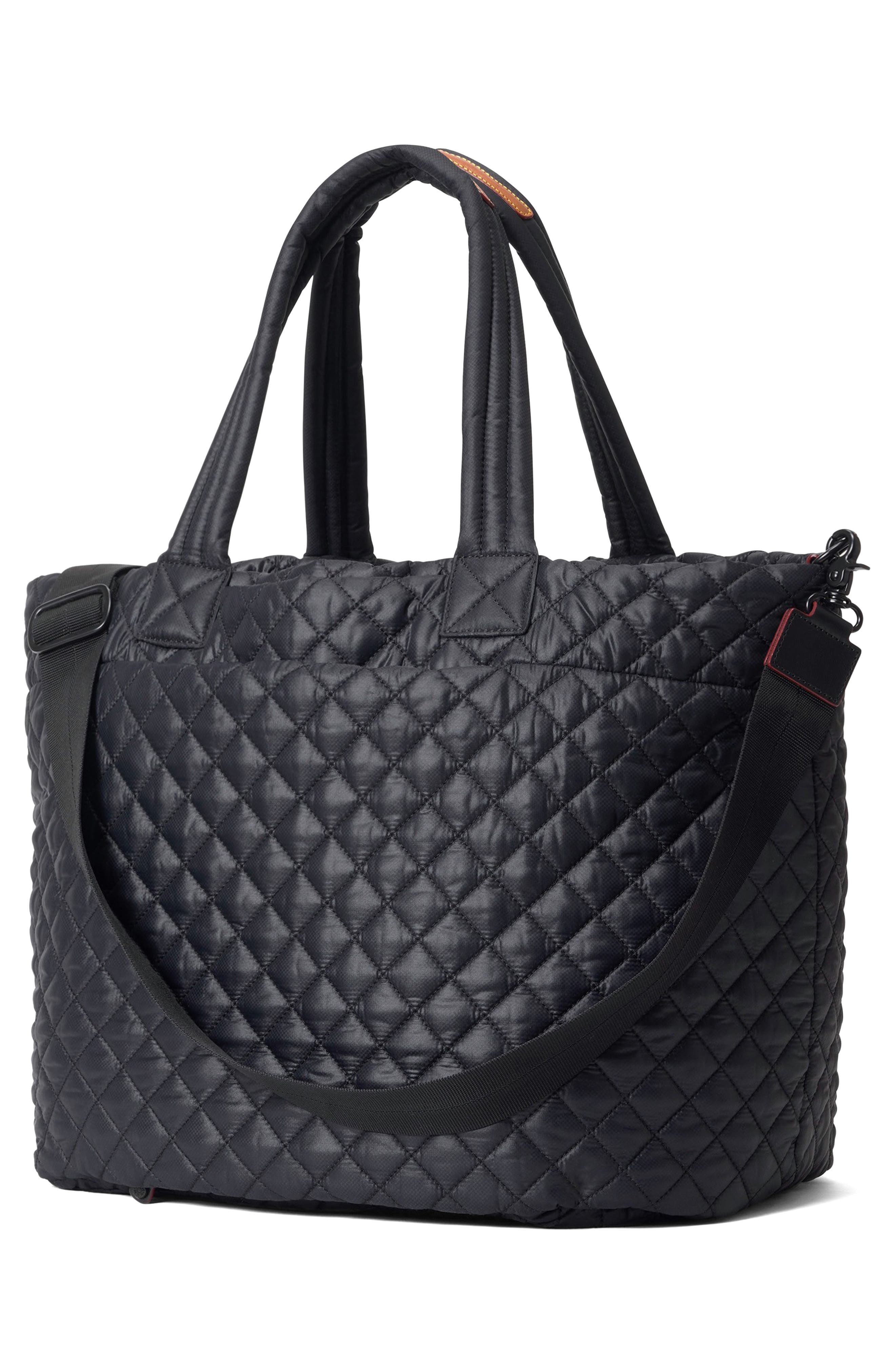 MZ Wallace Large Metro Deluxe Diamond Quilted Nylon Tote, Alternate, color, Black