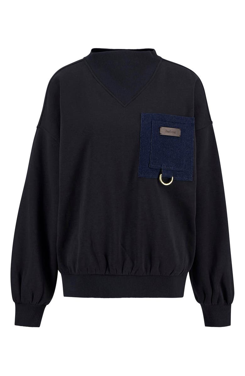 Barbour Saima Denim Pocket Sweatshirt, Alternate, color, Dark Navy