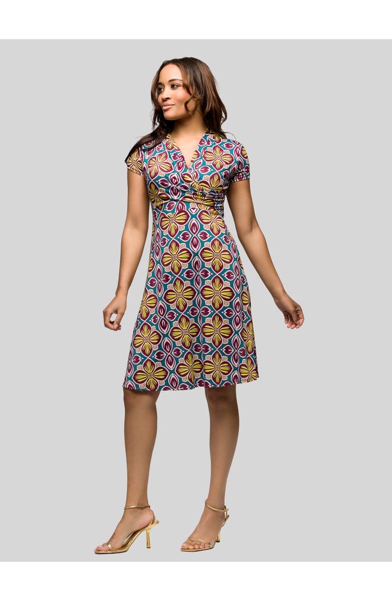 24seven Comfort Apparel V-Neck Sleeveless Maxi Dress with Belt, Alternate, color, Yellow Multi