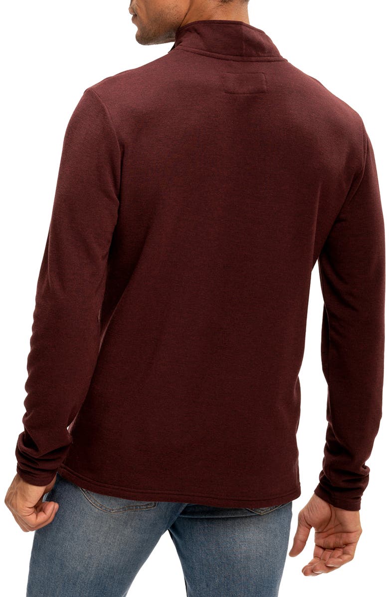 Threads 4 Thought Kace Quarter Zip Pullover, Alternate, color, Heather Royal Burgundy