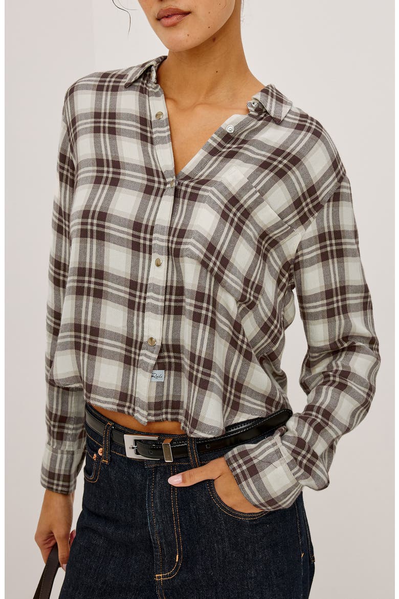 Hunter Plaid Button-Up Shirt, Alternate, color, BIRCH HICKORY