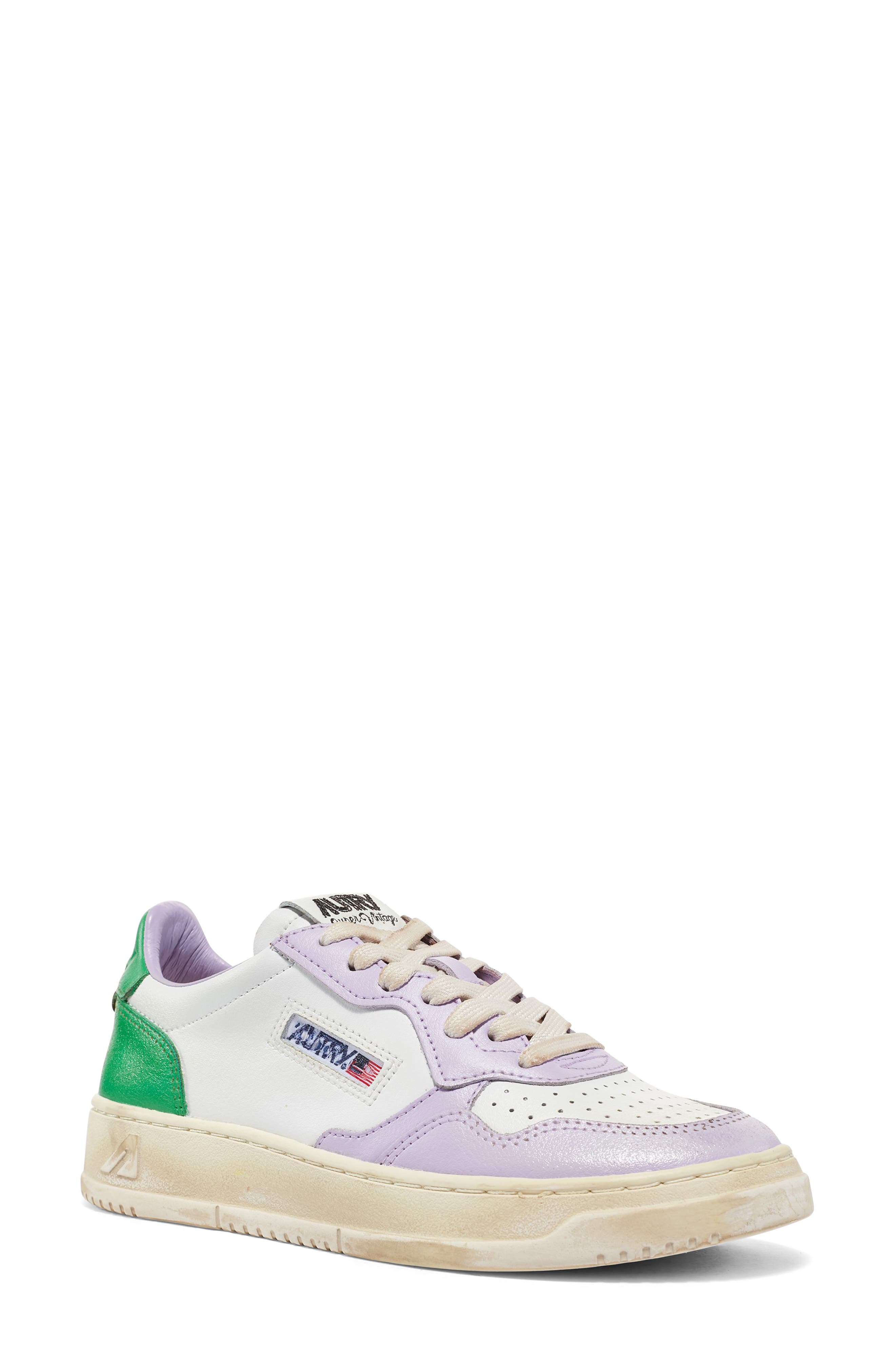  White/ Lilac/ Green Leather