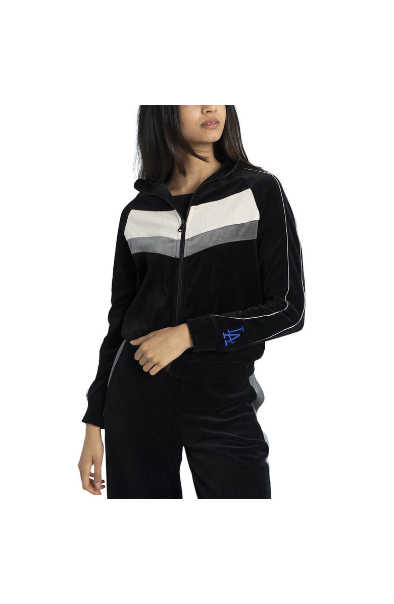 LUSSO Women's Lusso Black Los Angeles Dodgers Nixie Raglan Full-Zip Jacket, Main, color, Black