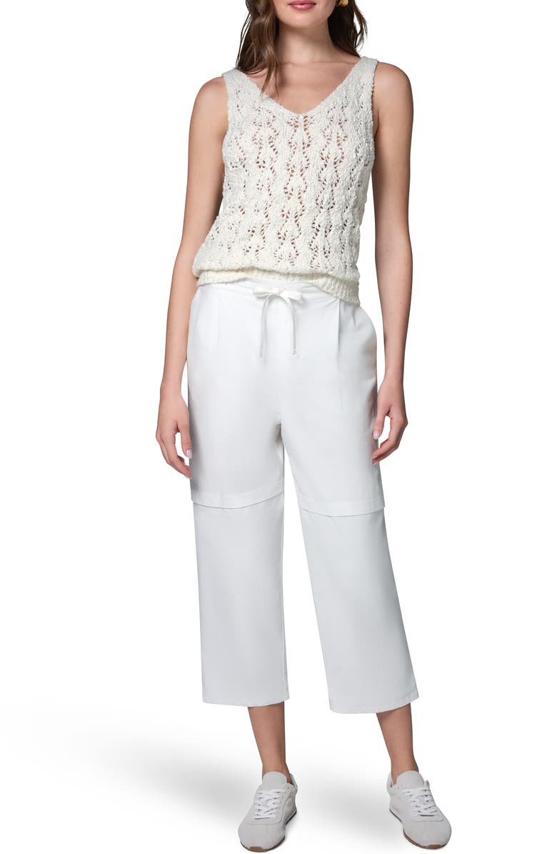 Donna Karan New York Paper Poplin Pants, Alternate, color, Cream
