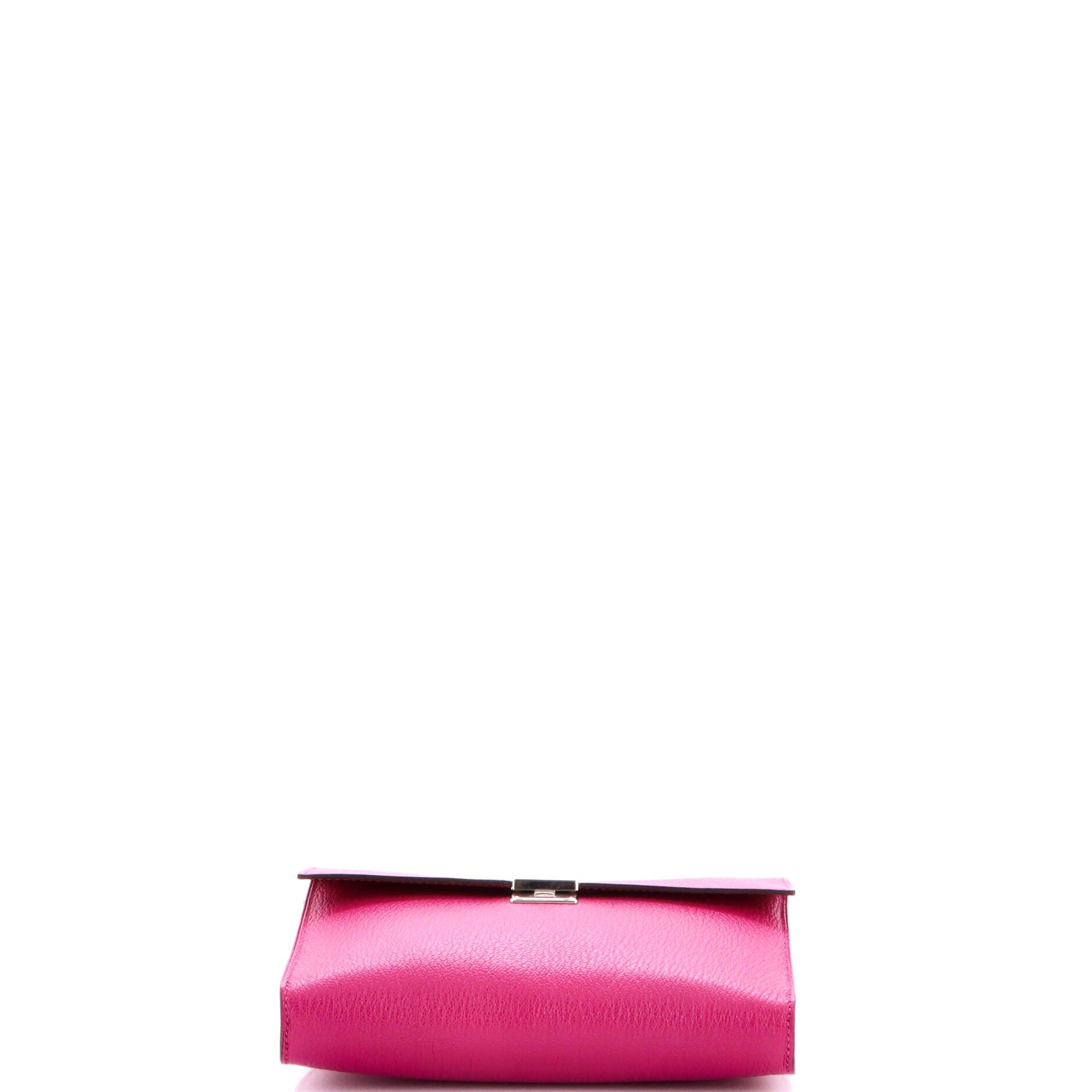 Pre-Owned Hermes Clic Wallet on Strap Chevre Mysore 16, Alternate, color, Rose Pourpre