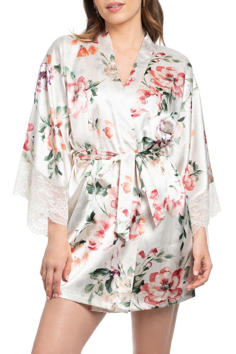 Tatiana Floral Satin Wrap, Main, color, STONE