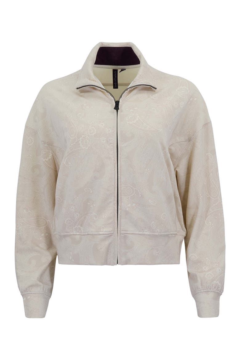 Paisley Explosion Womens Cropped Zip Jacket, Alternate, color, PAISLEY EXPLOSION IVORY