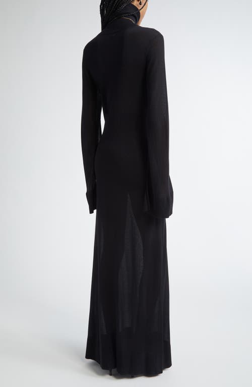 Totême Toteme Slit Long Sleeve Jersey Dress In Black