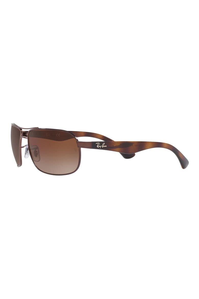 62mm Square Gradient Polarized Sunglasses, Alternate, color, BROWN