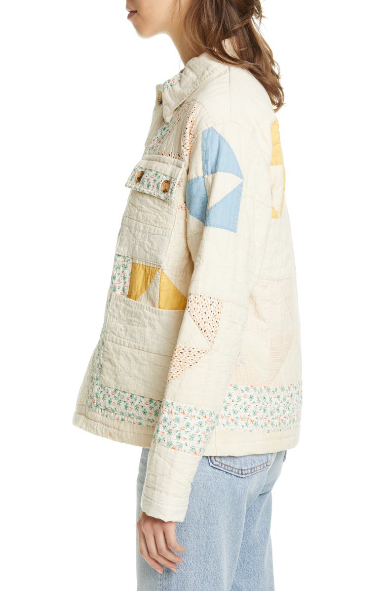 Bode One of a Kind Fan Quilted Workwear Jacket, Alternate, color, 