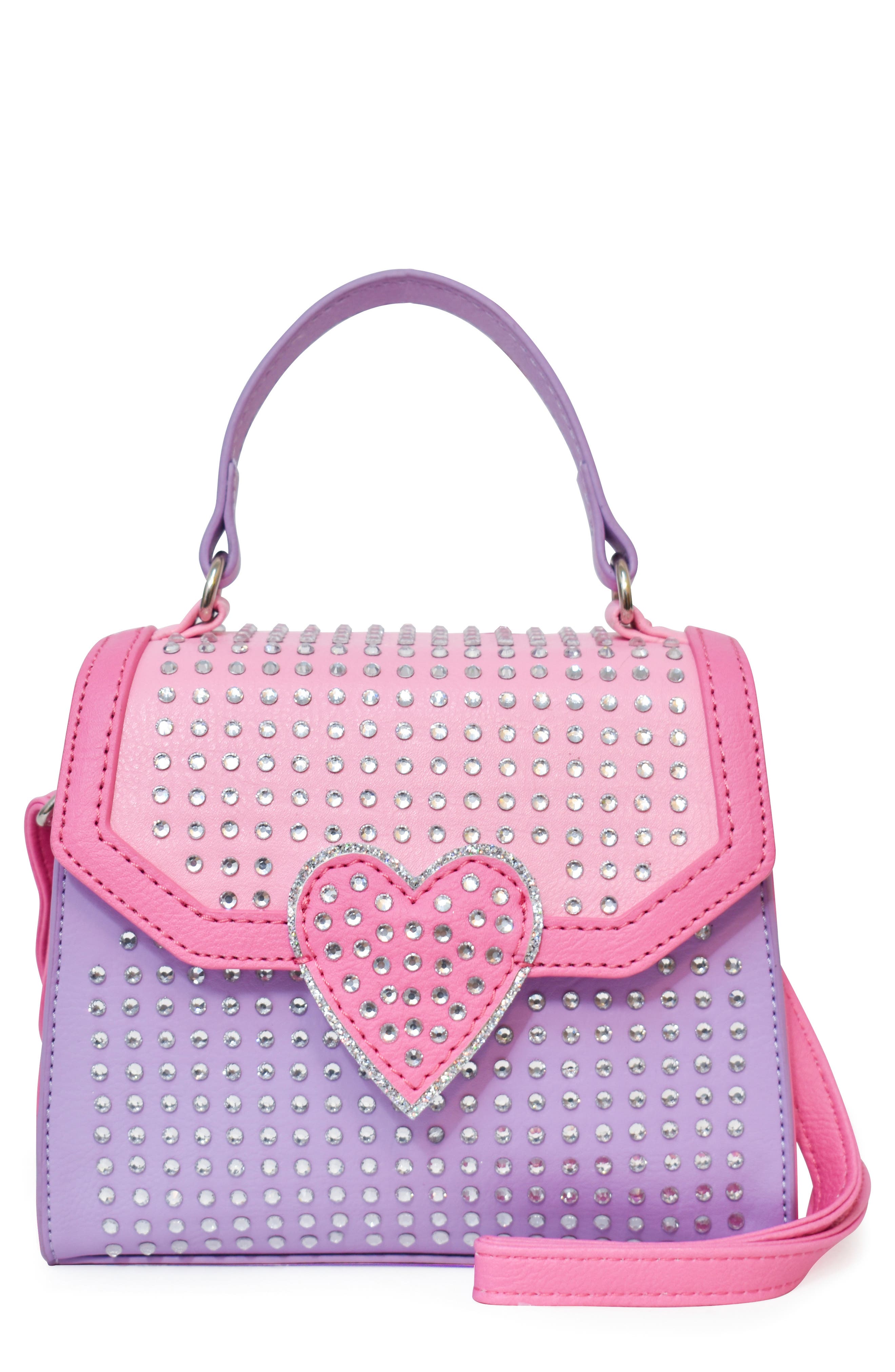 OMG Accessories Kids' Colorblock Rhinestone Crossbody Bag, Main, color, 