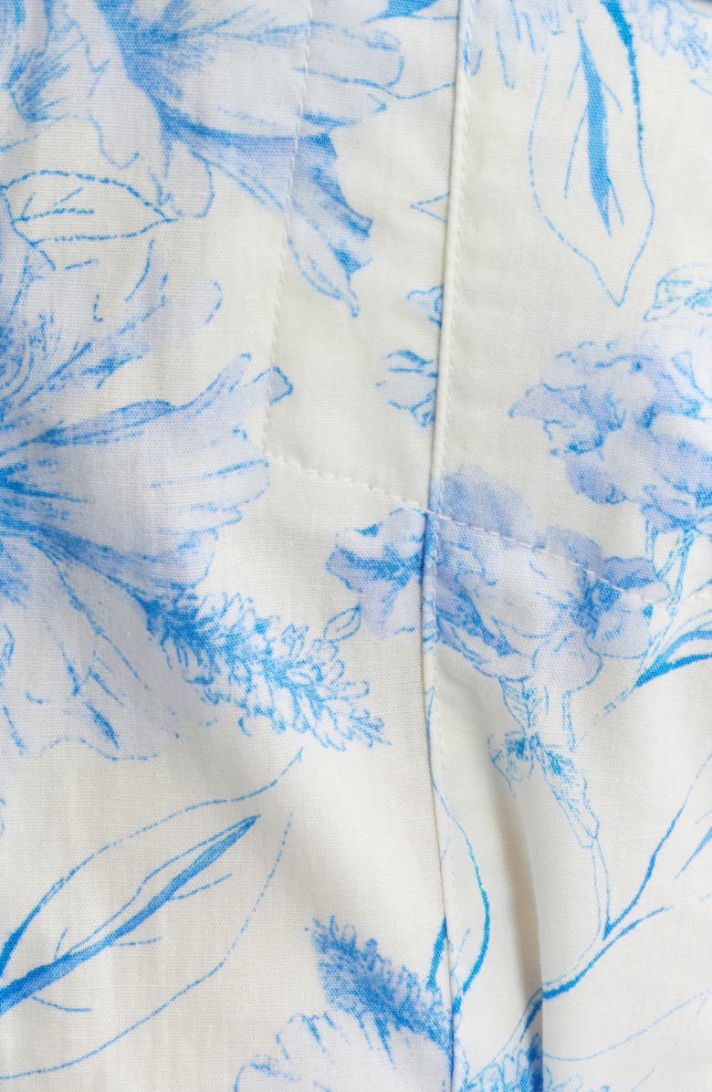 ZOE AND CLAIRE Printed Tie Belt Cotton Poplin Maxi Shirtdress, Alternate, color, Blue Multi